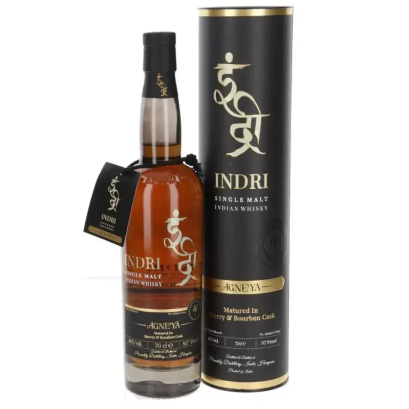 Indri Agneya Single Malt Indian Whisky bottle