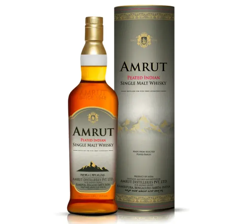 Amrut Peated Single Malt bottle
