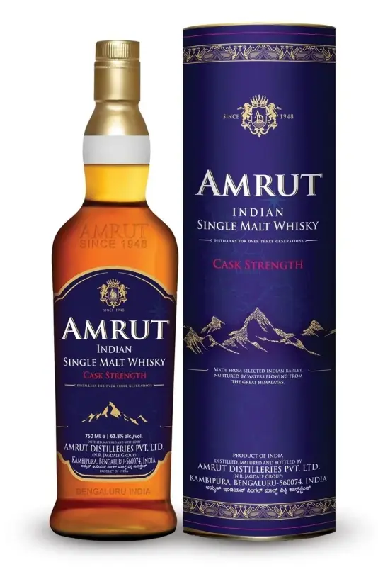 Amrut Cask Strength Single Malt bottle