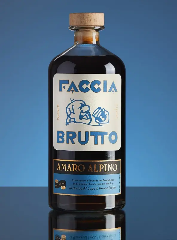 Faccia Brutto Amaro Alpino bottle