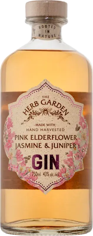 The Herb Garden Pink Elderflower & Jasmine Gin bottle
