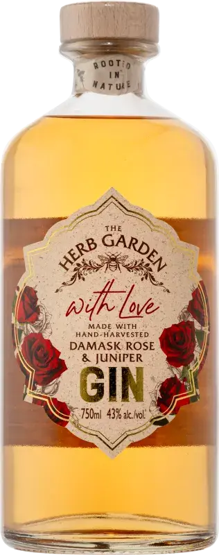 The Herb Garden Damask Rose Gin bottle