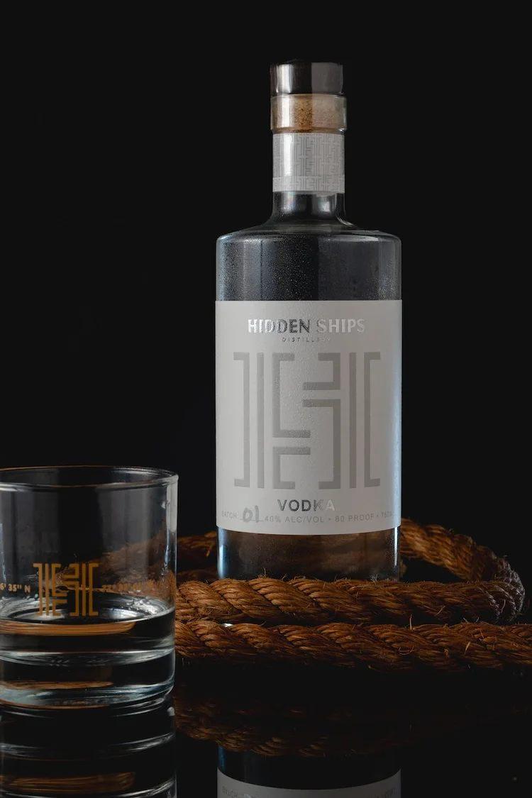 Hidden Ships Vodka bottle